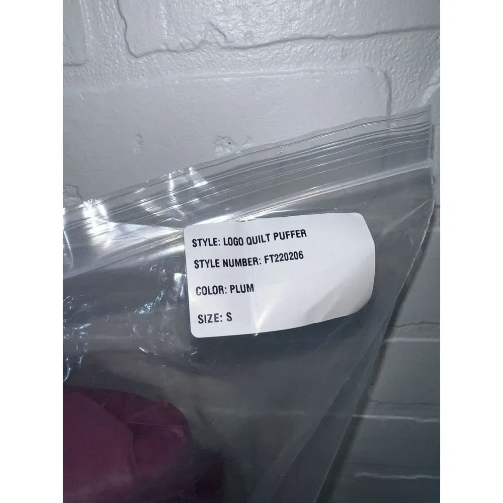 NEW - Very Nice FTP Plum Logo Quilt Puffer Plum Small removeable hood $295.00 - Picture 5 of 9